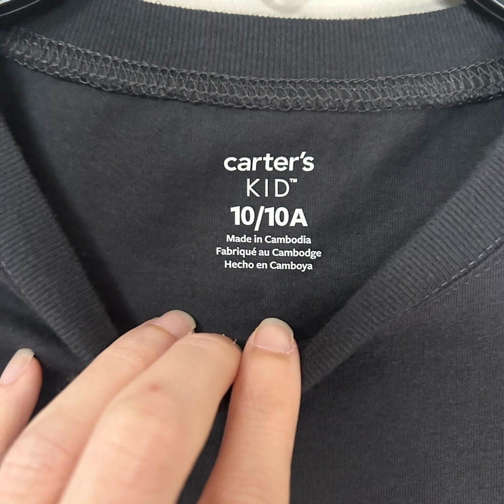 NWT Carter's Kids Black and Purple Graphic T-Shirt, Size 10 - Picture 3 of 6